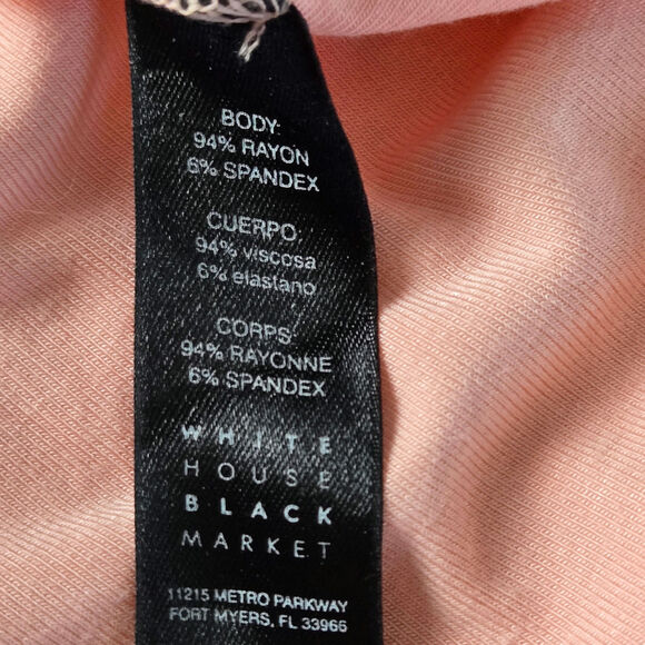 🎄 White House Black Market EUC Rio Elbow Sleeve Cold Shoulder Top Small pink - Picture 12 of 16